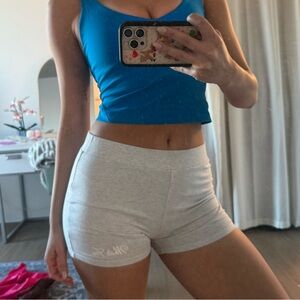 WHITE FOX GREY BIKER SHORTS